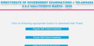 Telangana SSC Hall Tickets 2020