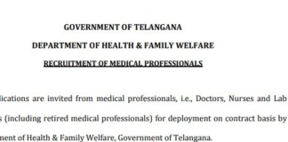 Telangana Health Department Jobs 2020