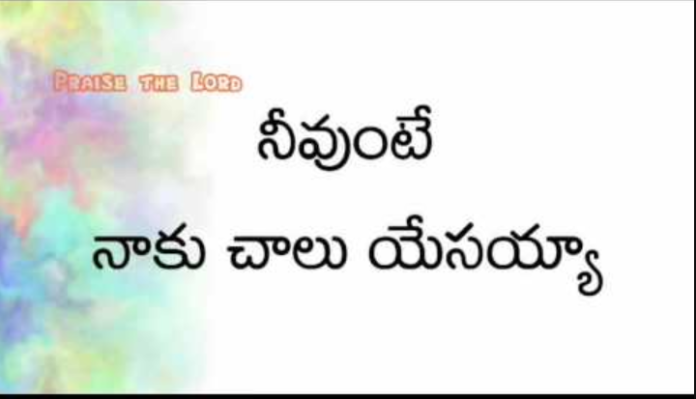 Neevunte Naku Chalu Yesayya Lyrics