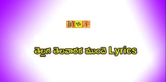 Tellaga Telavaraka Munde Song Lyrics